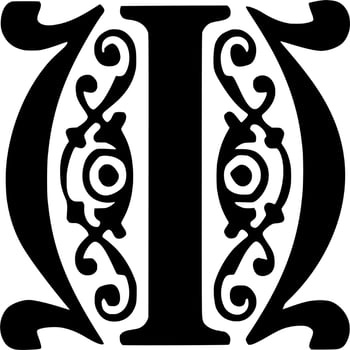 Vector silhouette of ornament on white background