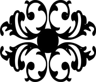 Vector silhouette of ornament on white background