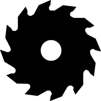 Vector silhouette of saw on white background