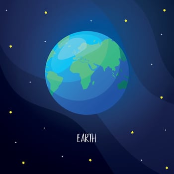 Cartoon earth planet for kids education. Solar system planets vector