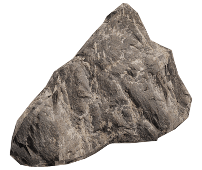 rock stone isolated on white PNG file 3D rendering.