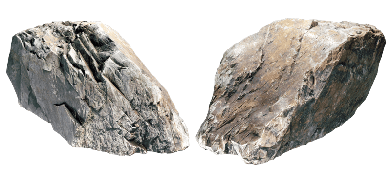 rock stone isolated on white PNG file 3D rendering.