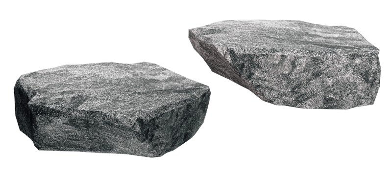 rock stone isolated on white PNG file 3D rendering.