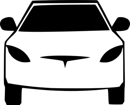 Vector silhouette of car on white background