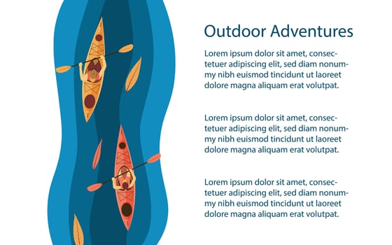 Kayak on the river vector