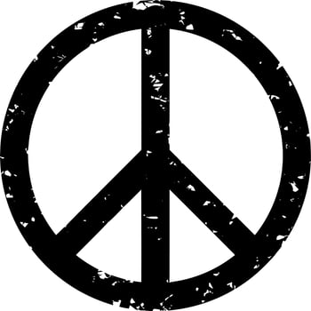 Vector silhouette of peace on white background