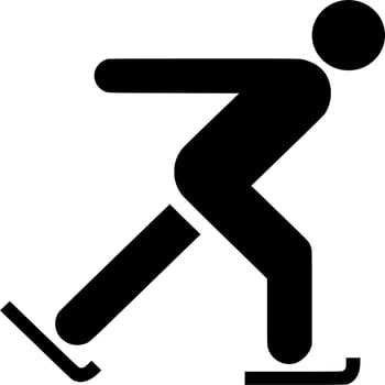 Vector silhouette of skate on white background