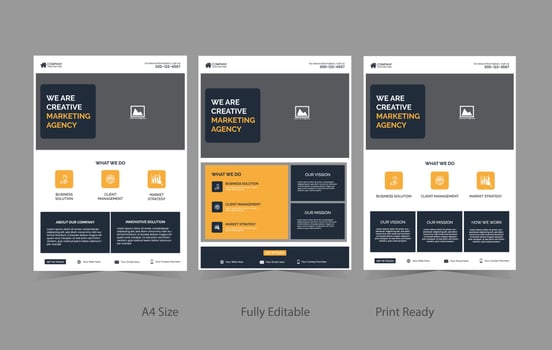 Creative Modern Corporate Marketing Business Flyer Template Design. vector