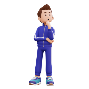 3d male character thinking png