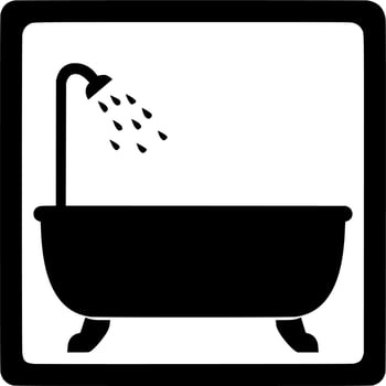 Vector silhouette of bathtub on white background