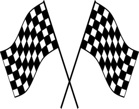 Vector silhouette of racing flag on white background