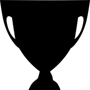 Vector silhouette of trophy on white background