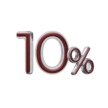 10 percent 3D render transparent background png