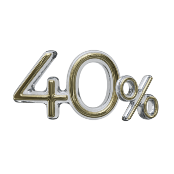 40 percent 3D render transparent background png