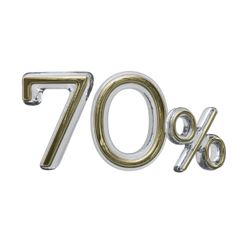 70 percent 3D render transparent background png