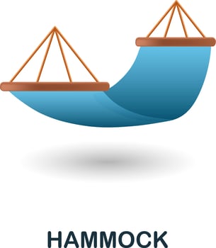 Hammock icon. 3d illustration from outdoor recreation collection. Creative Hammock 3d icon for web design, templates, infographics and more vector