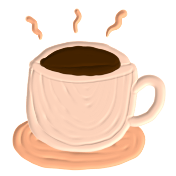 a cup of coffee painted png