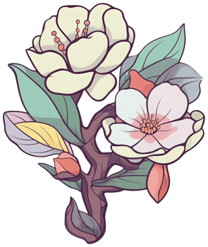 Flower sticker transparent illustration. . png