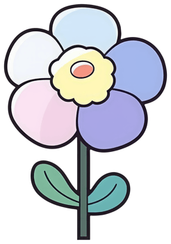 Flower sticker transparent illustration. . png