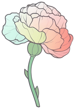 Flower sticker transparent illustration. . png