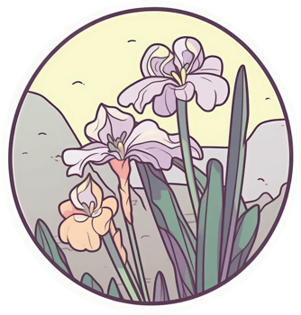 Flower sticker transparent illustration. . png