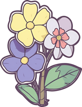 Flower sticker transparent illustration. . png