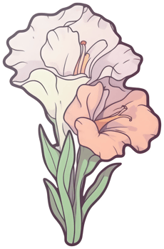 Flower sticker transparent illustration. . png