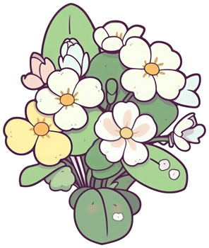 Flower sticker transparent illustration. . png