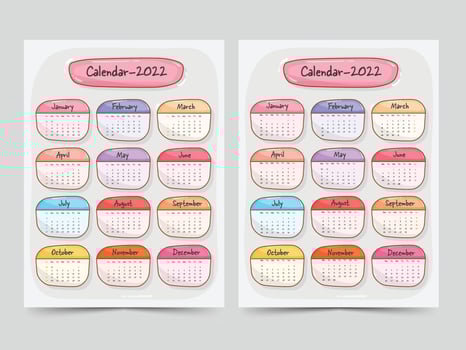 Yearly desk calendar design. vector