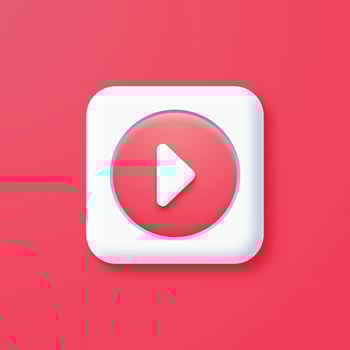 3D Play Button On Pink Background. vector