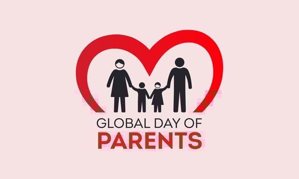 Global day of parents, june 1. Vector template for banner, greeting card, poster of global day of parents. Vector illustration.