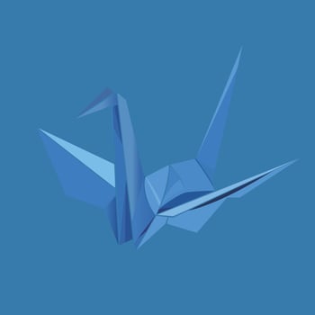 Free vector paper bird on blue background