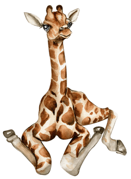 Watercolor giraffe illustration. png