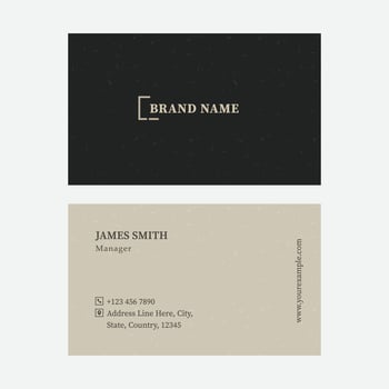 Business Or Visiting Card With Double-Side In Black And Beige Color. vector