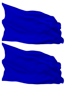 Blue Color Flag Waves Isolated in Plain and Bump Texture, with Transparent Background, 3D Rendering png