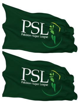 Pakistan Super League, PSL Flag Waves Isolated in Plain and Bump Texture, with Transparent Background, 3D Rendering png
