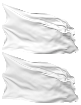 White Color Flag Waves Isolated in Plain and Bump Texture, with Transparent Background, 3D Rendering png