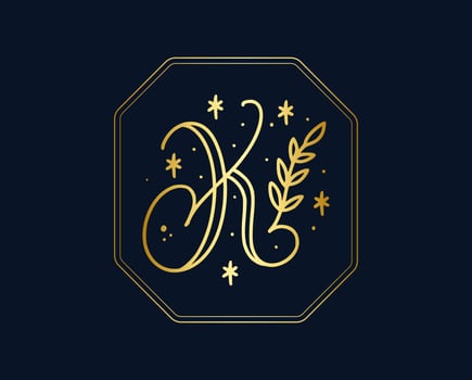Beauty and fashion K letter logo vector