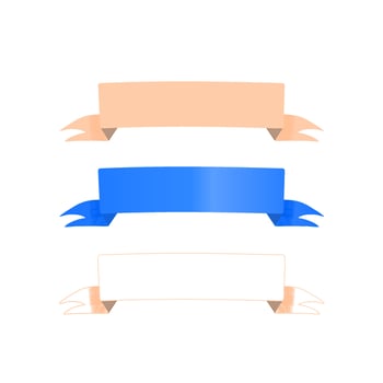 realistic ribbon set. ribbon banner collection. decorative banner footer. blue footer. vector