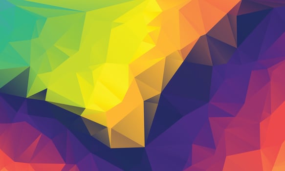Rainbow Color Polygon Background Design, Abstract Geometric Origami Style With Gradient vector