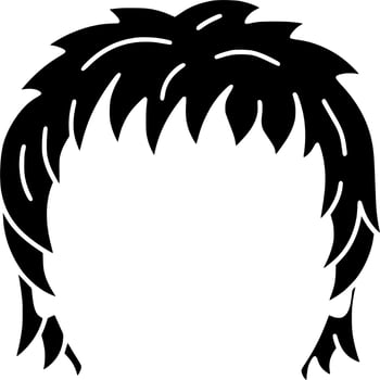 Vector silhouette of haircut style on white background