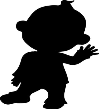 Vector silhouette of baby on white background