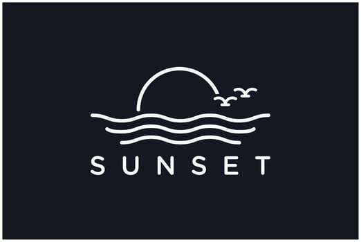 simple sunset logo vector
