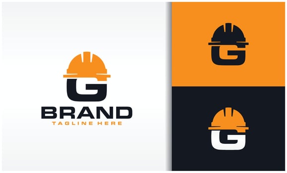 initials G cap construction logo vector