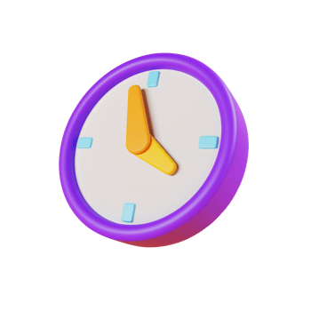 3D clock cartoon style png