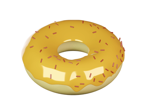 donut 3d cute png