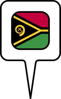 Vanuatu flag Map pointer icon, square design. png