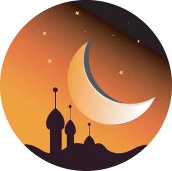 halftone golden night moon vector