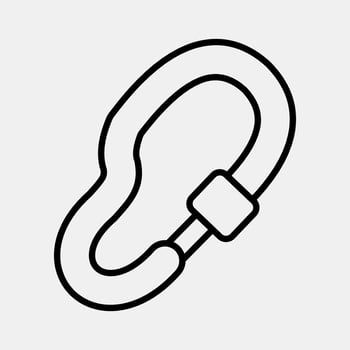 Icon carbine. Camping and adventure elements. Icons in line style. Good for prints, posters, logo, advertisement, infographics, etc. vector