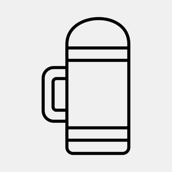 Icon thermos. Camping and adventure elements. Icons in line style. Good for prints, posters, logo, advertisement, infographics, etc. vector